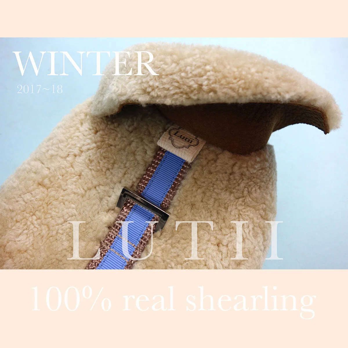 "Natural Colorado"-100% shearling handmade natural winter dog coat