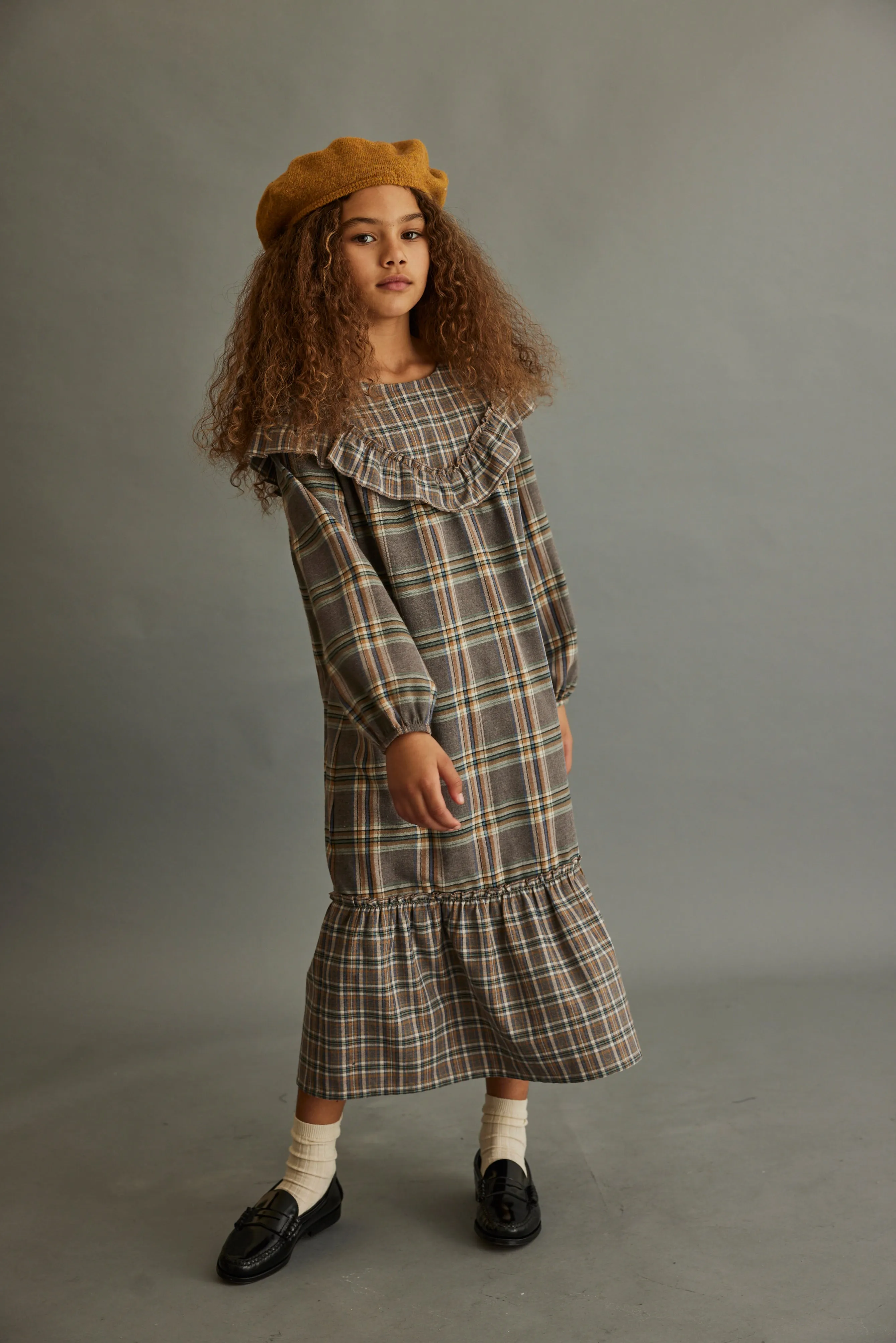 RECYCLED PLAID DRESS