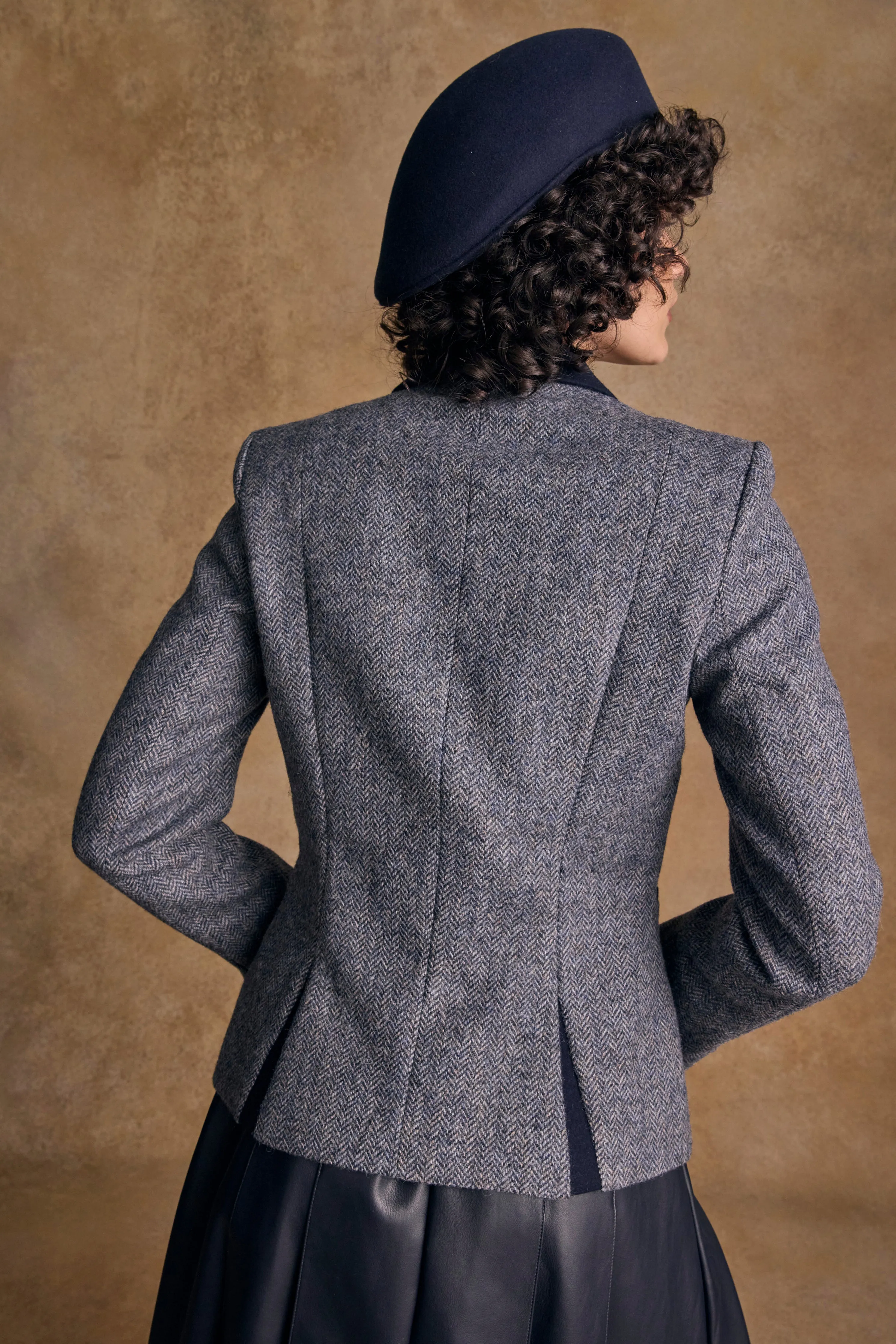 Sasha Tweed Jacket - Denim Herringbone