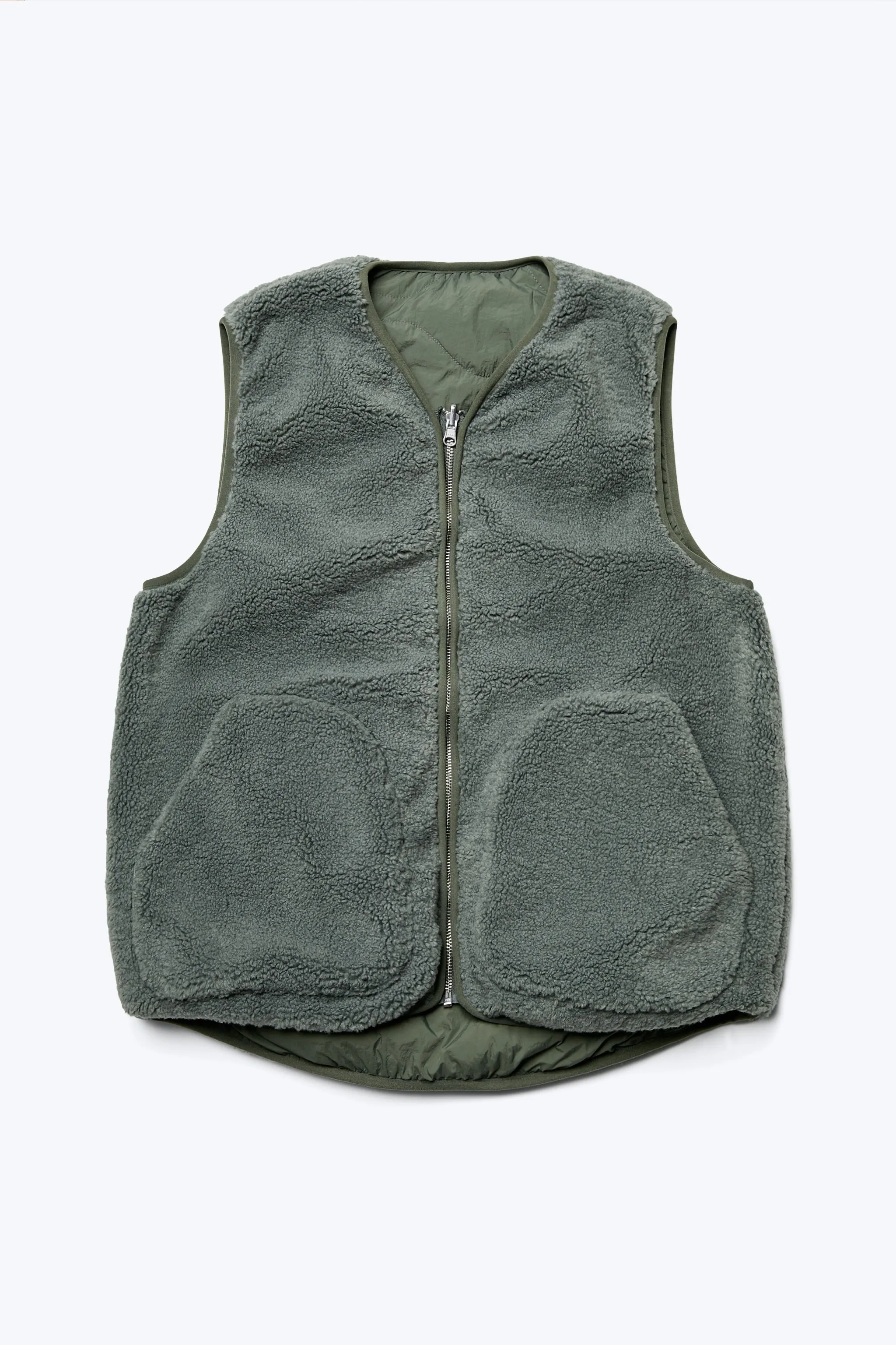 Site Shearling Vest Petrol Green