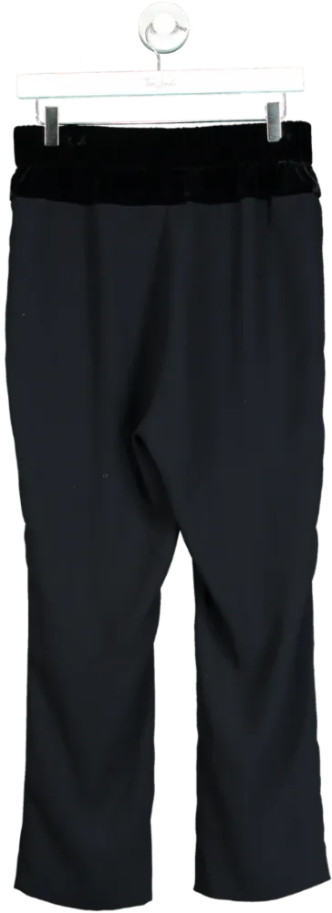 The Kooples Black Velvet Trim Trousers UK 10