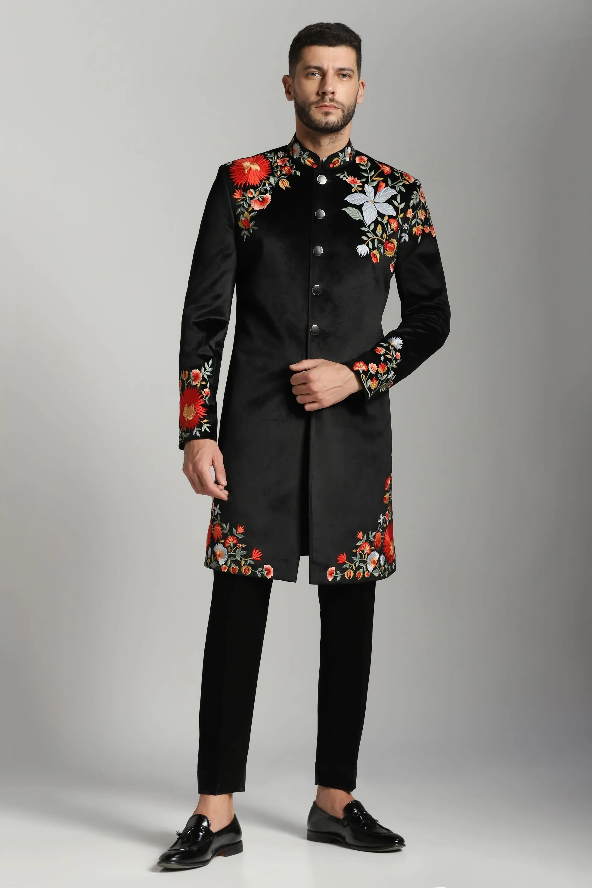 Velvet Noir Floral Ensemble