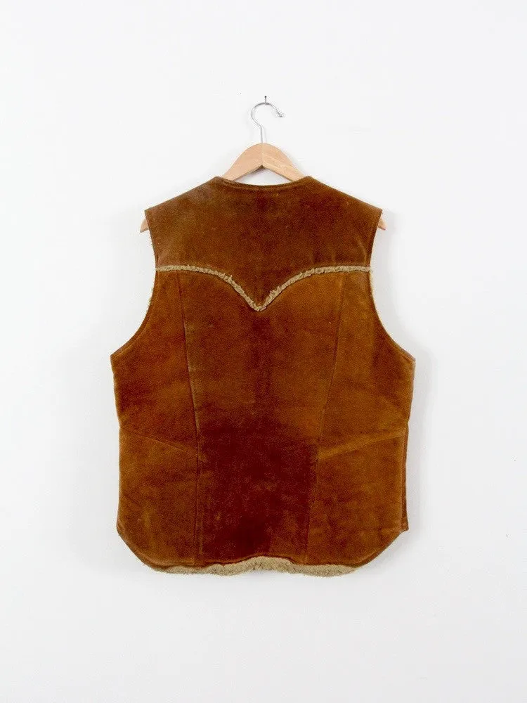 vintage 70s Pioneer Wear shearling vest