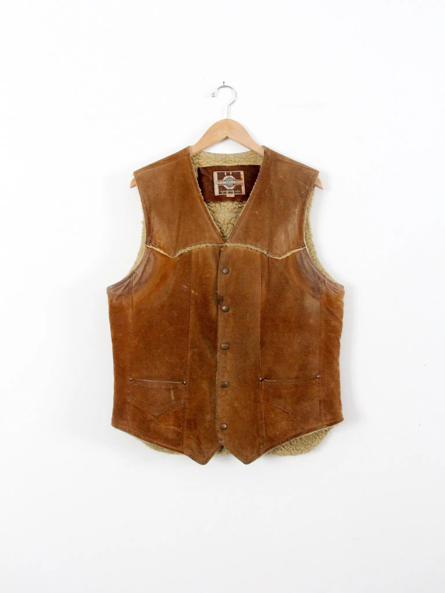 vintage 70s Pioneer Wear shearling vest