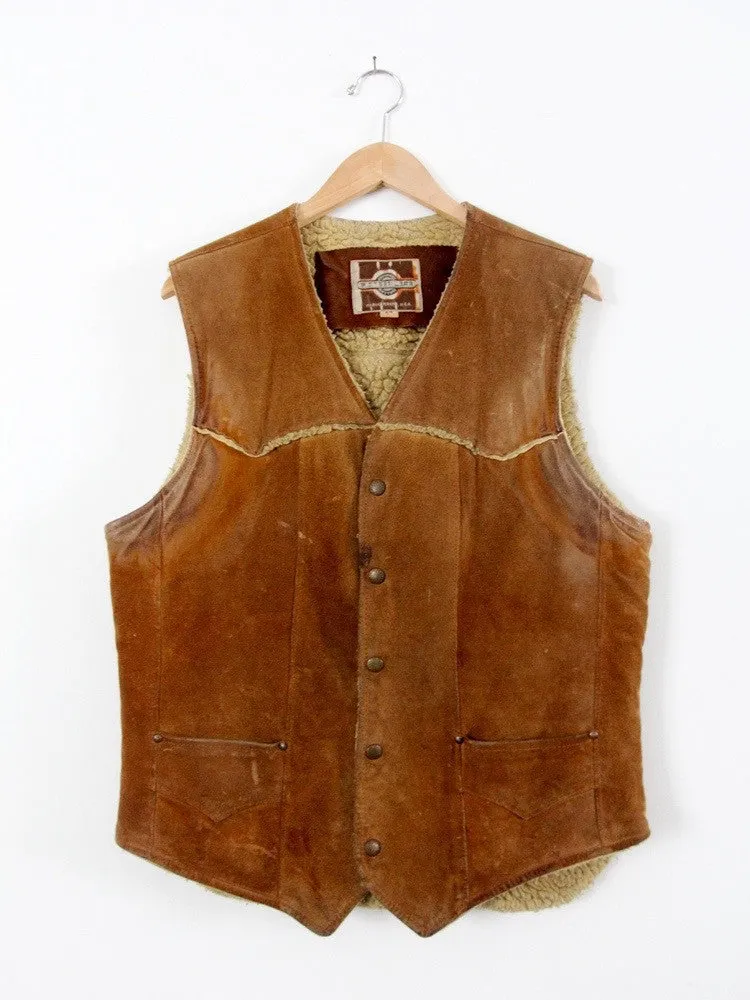 vintage 70s Pioneer Wear shearling vest