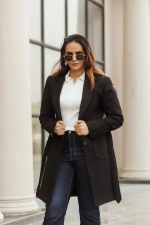 Women Long Coat with Belt