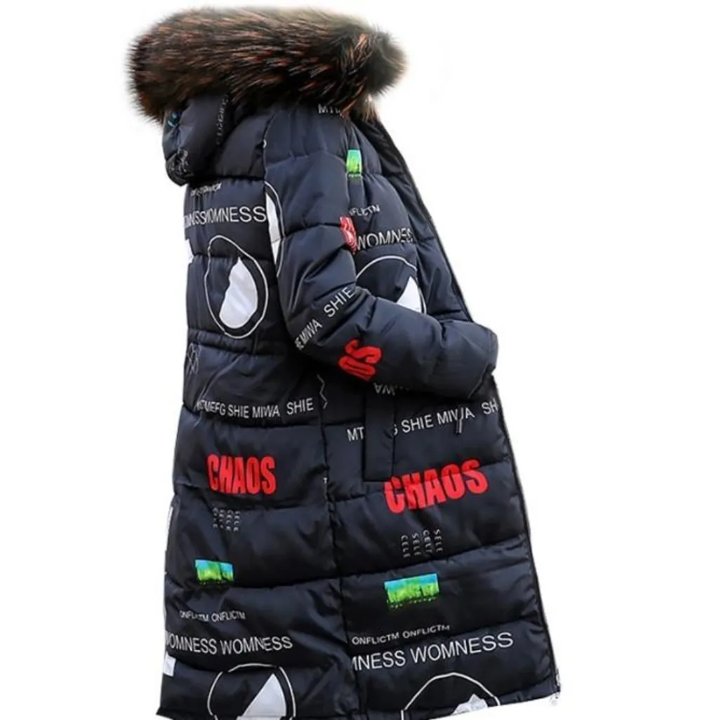 Womens Faux Fur Hooded Reversible Wear Puffer Coat