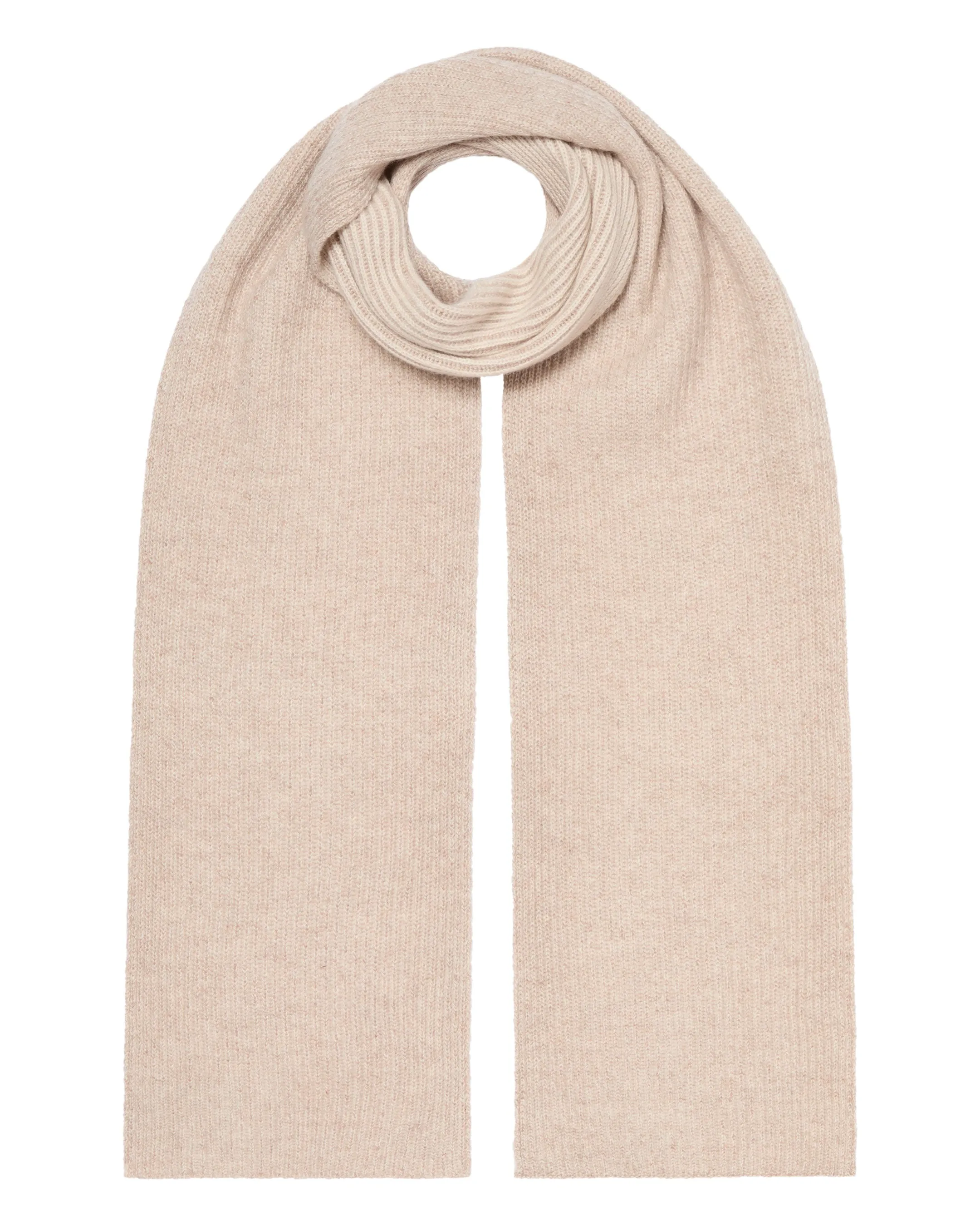 Women's Plated Rib Cashmere Scarf Toasted Sesame Brown