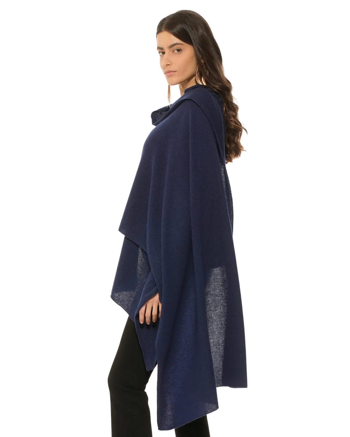 Womens's Pure Cashmere Maxi Wrap Blue