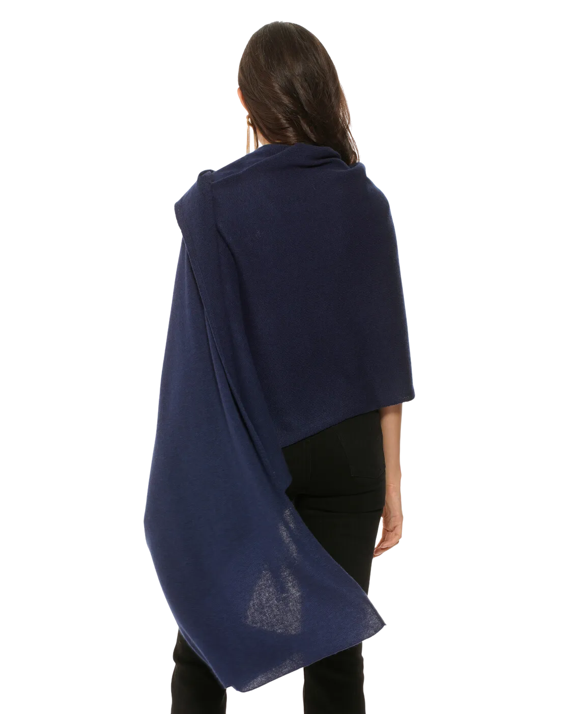 Womens's Pure Cashmere Maxi Wrap Blue