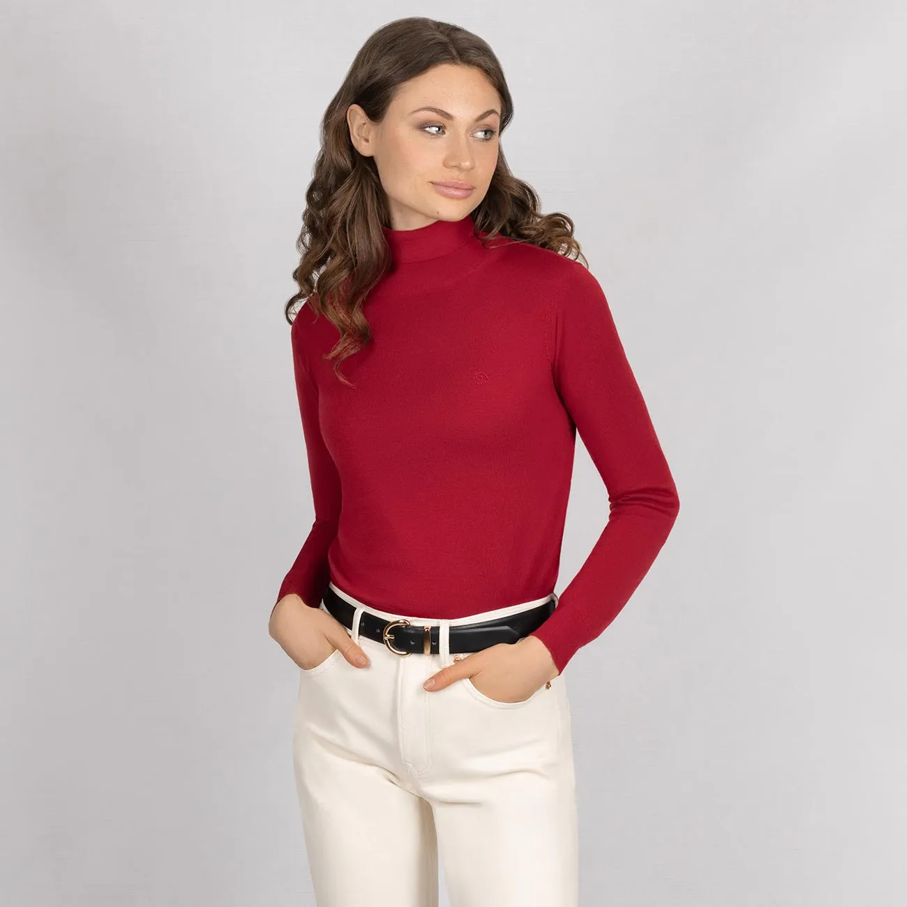 Wool Pullover Light Turtleneck Women