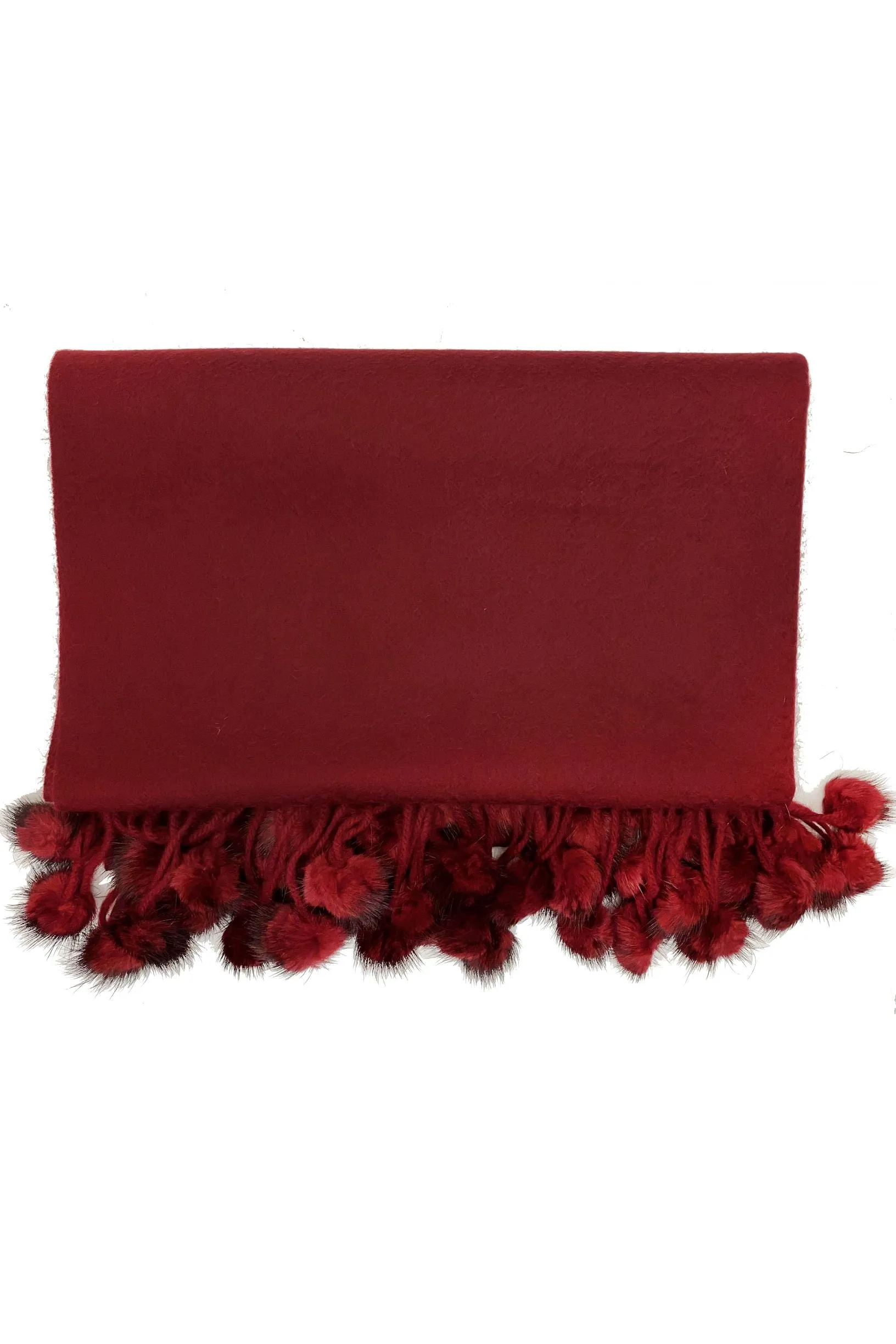 ZELL - Cashmere Wrap with Mink Pom Pom